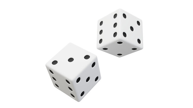 3d render of a pair of dice - white