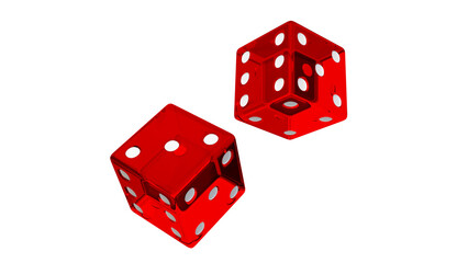 3d render of a pair of dice - red