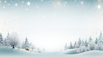 Winter landscape with snow and trees