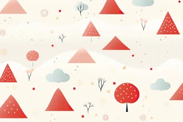 Selbstklebende Fototapete Berge Simple vector wallpaper with nature pattern elements