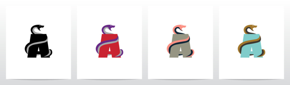 Snake Encircling Letter Logo Design A