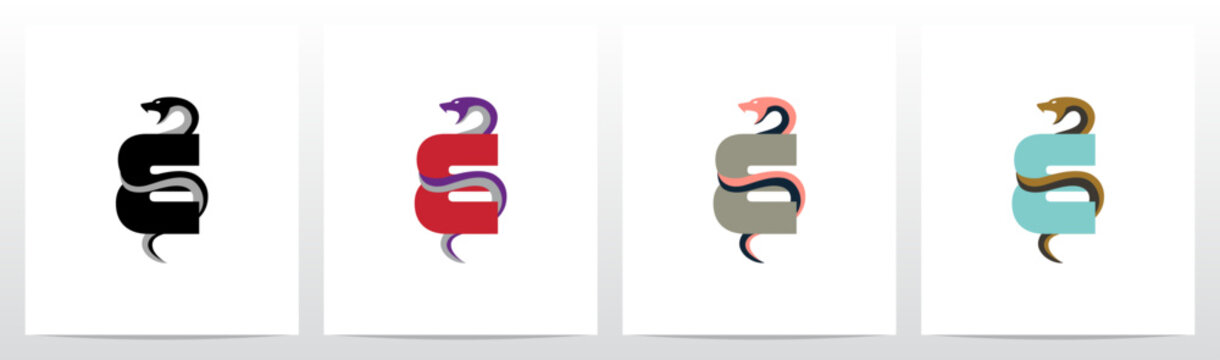 Snake Encircling Letter Logo Design E