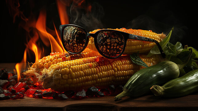 Corn Cob with Glasses: A Quirky and Fun Image