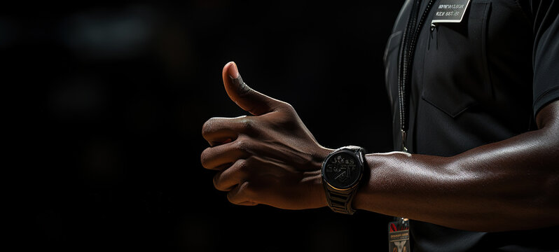  A Sporty Black Man Giving a Thumbs Up