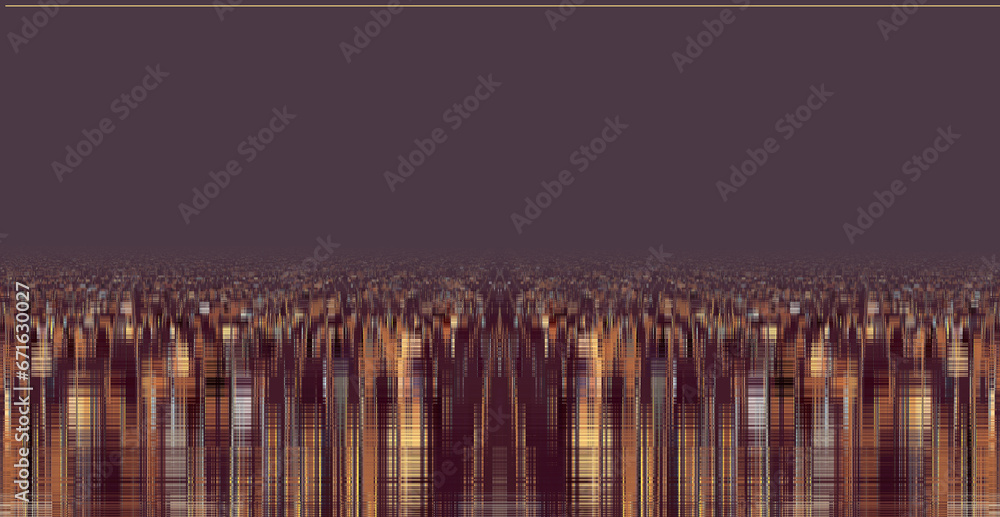 Aufkleber exploding style copy-space template in copper and gold with a city reflection