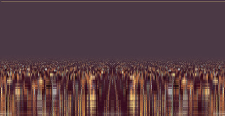 exploding style copy-space template in copper and gold with a city reflection
