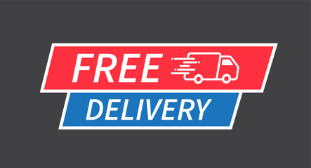 Free delivery truck icon. Design for website and mobile apps. Vector illustration.