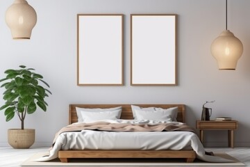 The Minimal room japanese style design poster mock up
