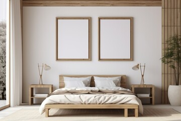 The Minimal room japanese style design poster mock up