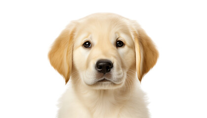 baby golden retriever puppy isolated on transparent background cutout