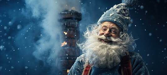 Jolly Santa: A Heartwarming Smile from Saint Nick - obrazy, fototapety, plakaty