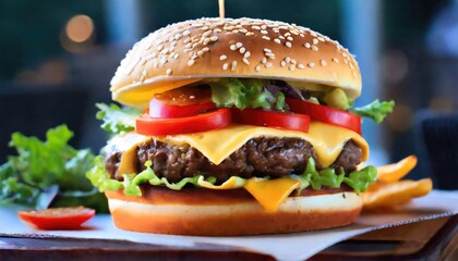 photo of the most delicious cheeseburger
