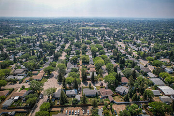 Obraz premium Breevort Park neighbourhood Aerial in Saskatoon