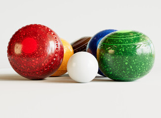 Modern Lawn Bowls And Jack