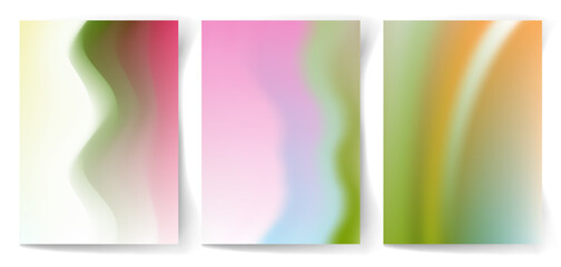 A set of abstract gradient backgrounds in pastel colors. Vector illustration.