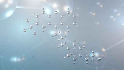 fluphenazine molecular structure, 3d model molecule, phenothiazines, structural chemical formula view from a microscope