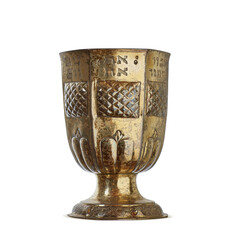 Ritual Kiddush cup, Gilded-silver, 1700., set on png background 