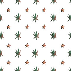 Seamless watercolor Christmas set of pattern. Christmas tree, stars, cookies, garland, heart, mitten, spruce branch, confetti. Great for wrapper, textile, other print and web.