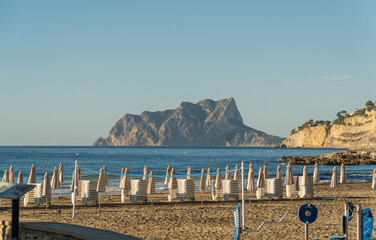 Seascape, Calpe rock over the horizon.