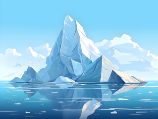 Iceberg flat illustration. High-resolution