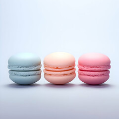 Macarons lying in a row minimalism. High-resolution