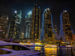 Dubai by Night: A Dazzling Cityscape Illuminated