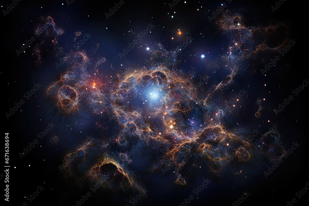 Poster a cosmic map showing the distribution of stars within a galaxy, emphasizing their arrangement