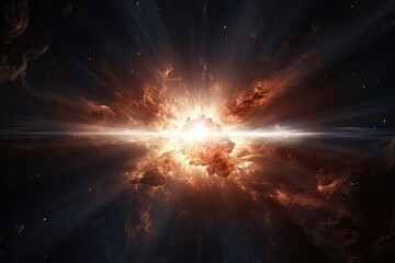 An exploding star releasing a burst of energy and light, illustrating the dramatic event of a supernova