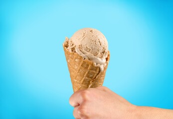 Sweet Ice cream on color background