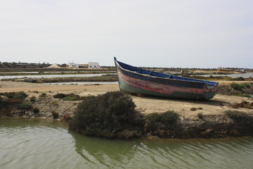 Vista de las salinas en Chiclana de la frontera