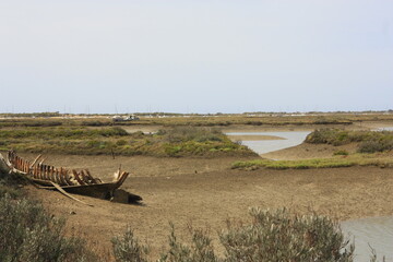 Vista de las salinas en Chiclana de la frontera