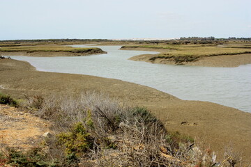 Vista de las salinas en Chiclana de la frontera