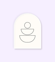 Design a sketch of geometric elements suitable for painting or wall decoration