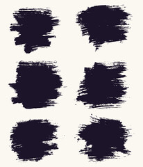 Abstract black color vector ink paint brush stroke