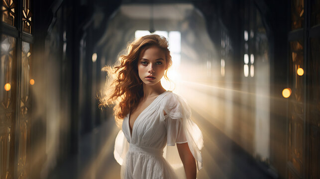 Mysterious Woman in White Dress.