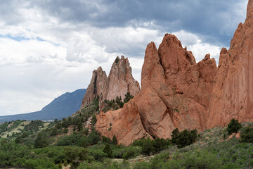 Obraz premium Garden of the Gods at sunset on a fall evening in Colorado Springs, CO