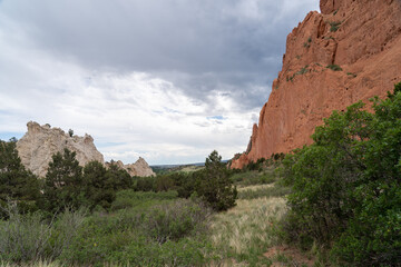 Garden of the Gods at sunset on a fall evening in Colorado Springs, CO
