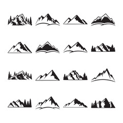  Set of peak mountain logo icon vector template