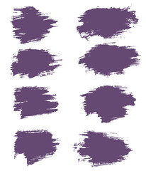 Grunge paint purple color brush stroke collection