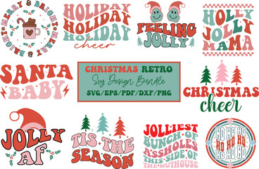 Christmas Retro T-shirt Design Bundle