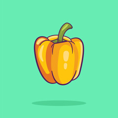 Paprika cartoon vector icon illustration food nature icon concept isolated premium