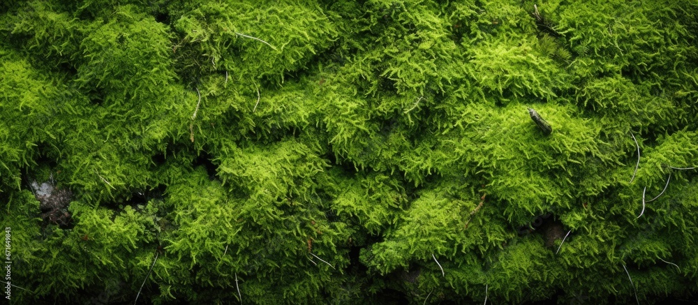 Poster moss on tree 1 arranged in a green pattern