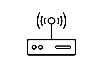access point router icon. icon related to device, computer technology, network. line icon style. simple vector design editable
