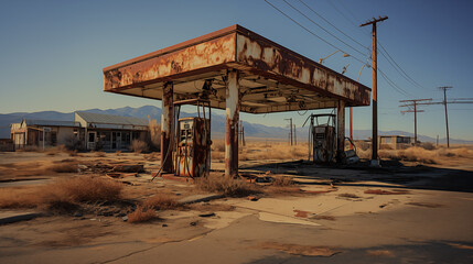 Decaying Gas Station: A Symbol of Environmental Change
