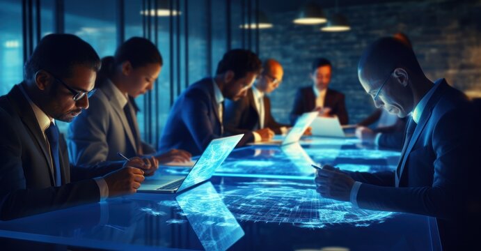 a group of cybersecurity professionals engage in a heated discussion