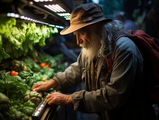 person with a bag of vegetables