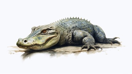 Obraz premium Alligator clipart with white background.Generative AI