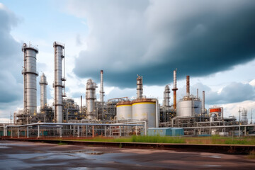Fototapeta premium Sustainable Energy Production, Biofuel Refinery Towers