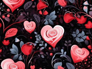 valentine romantic seamless pattern template