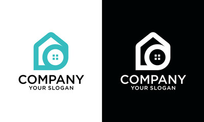 House icon template with letter O, house creative vector logo design, architecture
